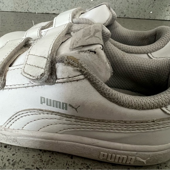 Kids Puma Smash White Shoe - Picture 4 of 9